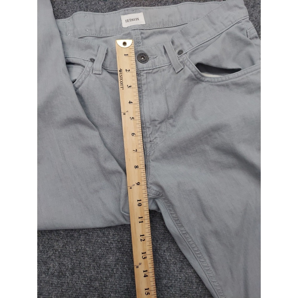 Hudson Jeans Mens 32x33 Gray Denim BLAKE Preppy Stretch Slim Straight - Picture 9 of 15